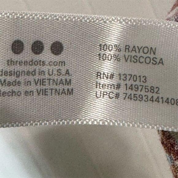 Three Dots XXL Boho Wide Leg Floral Stripe Rayon Pants Festival Lounge Vibes Y2K - Picture 5 of 6